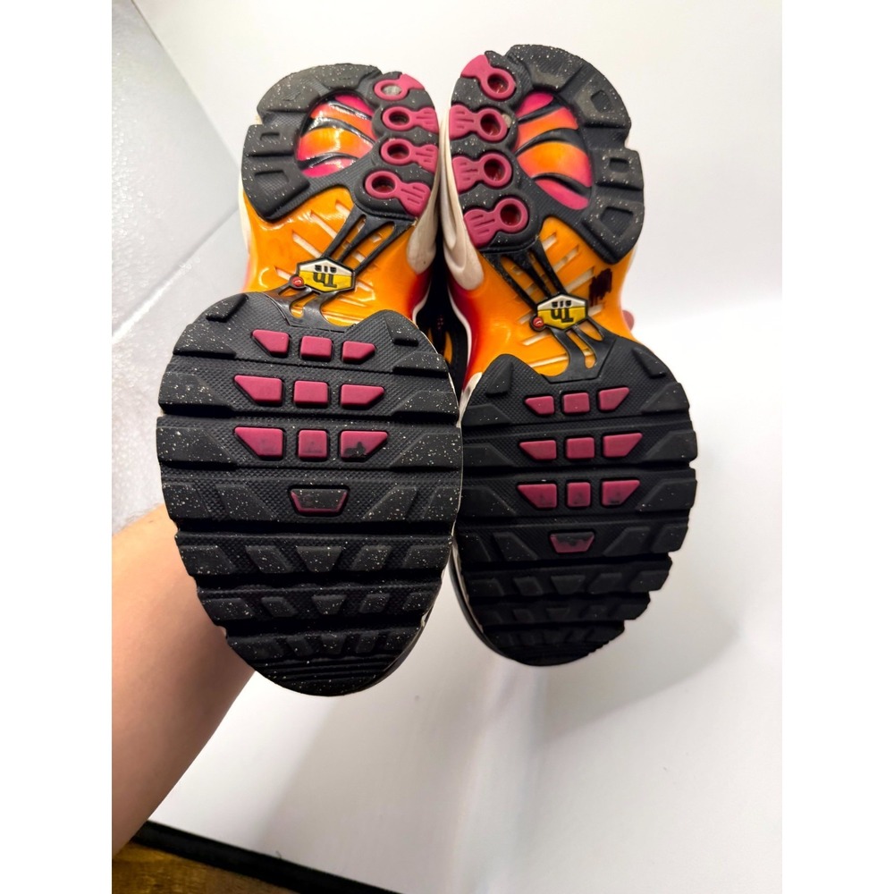 Nike Air Max Plus GS Dx9264-001 Kids 3.5 Sneaker Black Active Pink Mesh Shoes - Picture 6 of 9